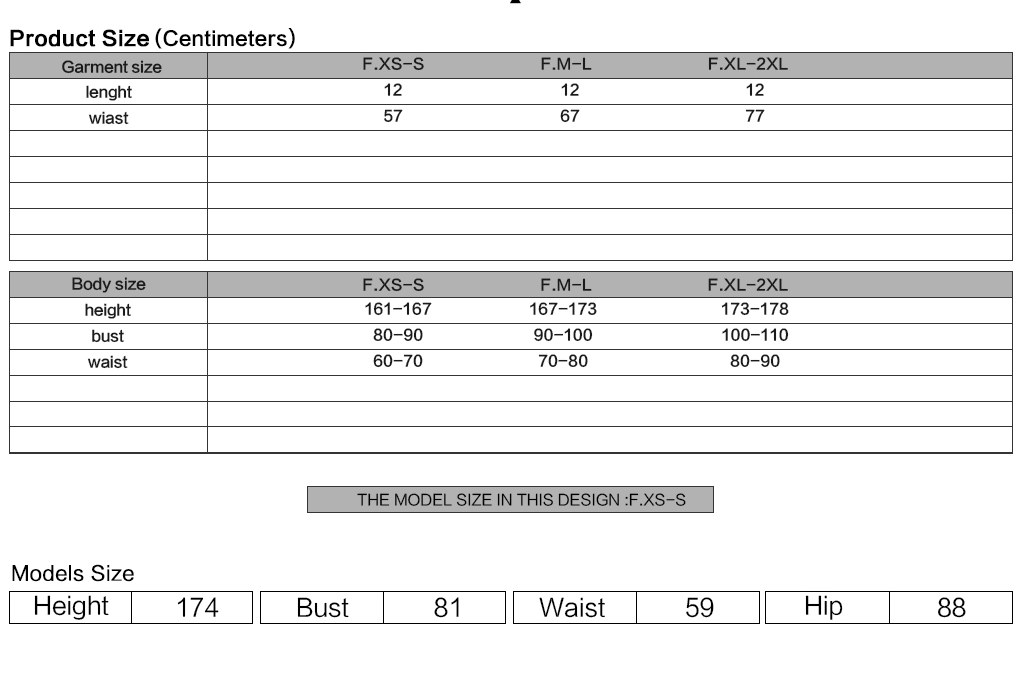 Amaterasu Gothic Corset Belt Size Chart