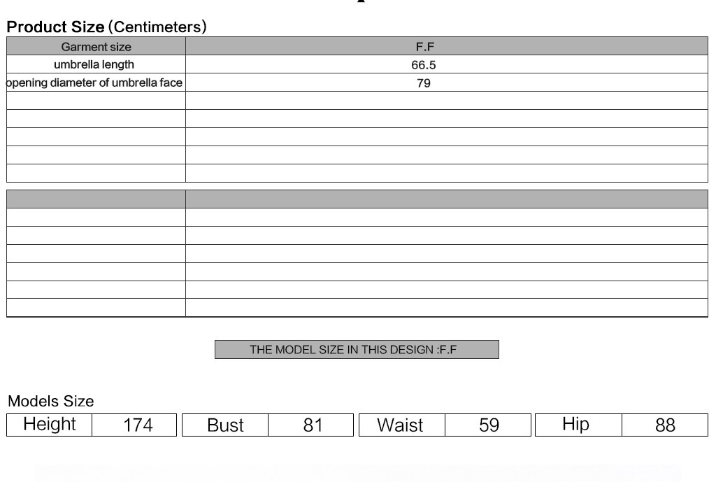 Shade Dweller Gothic Umbrella Size Chart