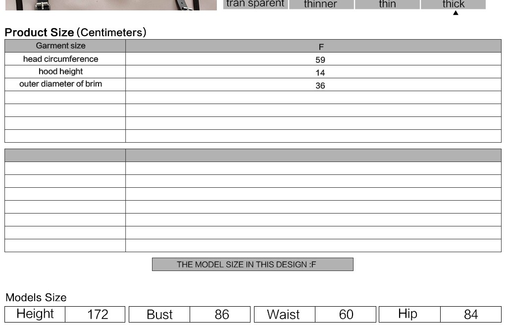 Elegy Gothic Western Studded Hat Size Chart